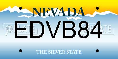 EDVB84 Nevada License Plate