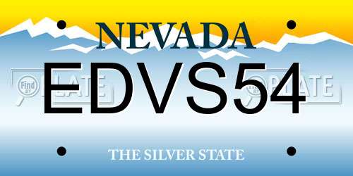 EDVS54 Nevada License Plate