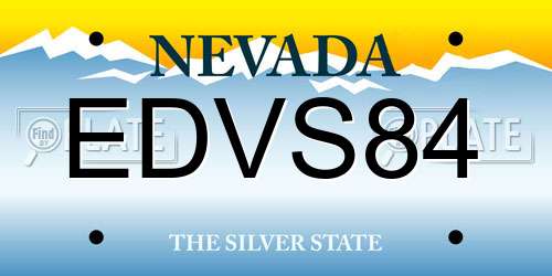EDVS84 Nevada License Plate