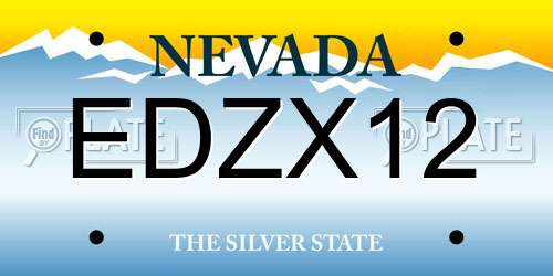 EDZX12 Nevada License Plate
