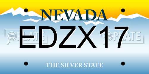 EDZX17 Nevada License Plate
