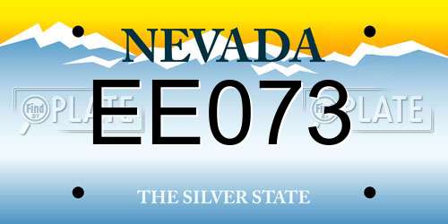 EE073 Nevada License Plate
