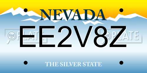 EE2V8Z Nevada License Plate