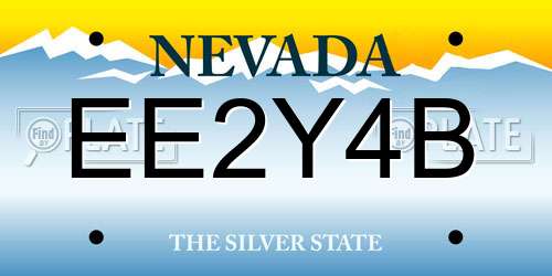 EE2Y4B Nevada License Plate