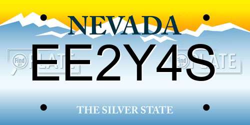 EE2Y4S Nevada License Plate