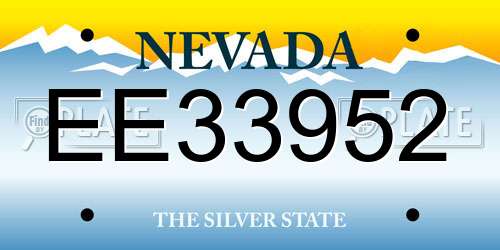 EE33952 Nevada License Plate