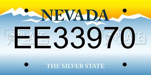 EE33970 Nevada License Plate