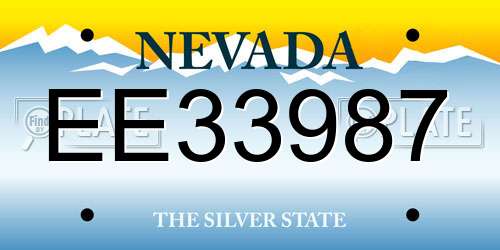 EE33987 Nevada License Plate