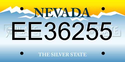 EE36255 Nevada License Plate