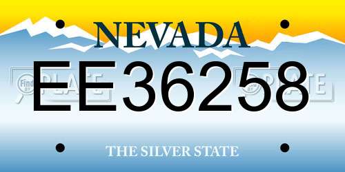 EE36258 Nevada License Plate