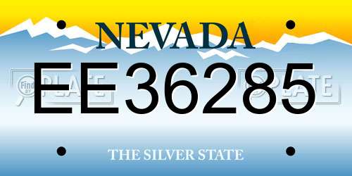 EE36285 Nevada License Plate
