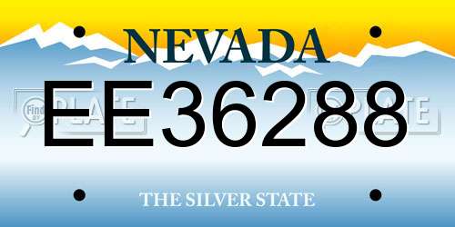 EE36288 Nevada License Plate