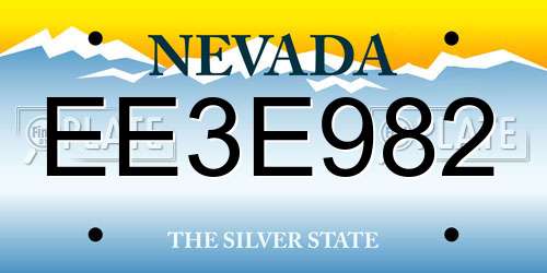 EE3E982 Nevada License Plate