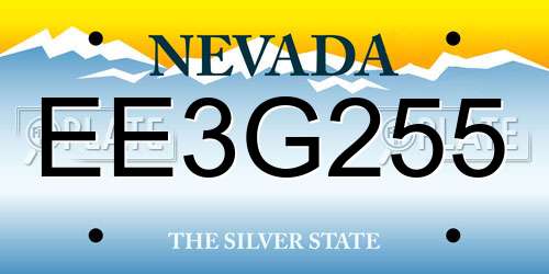 EE3G255 Nevada License Plate