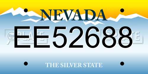 EE52688 Nevada License Plate