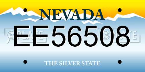 EE56508 Nevada License Plate