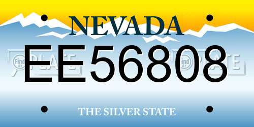 EE56808 Nevada License Plate