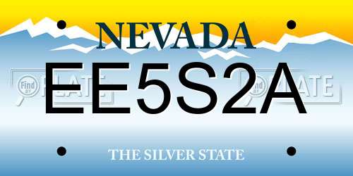 EE5S2A Nevada License Plate