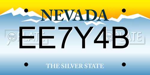 EE7Y4B Nevada License Plate
