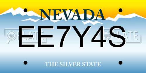 EE7Y4S Nevada License Plate
