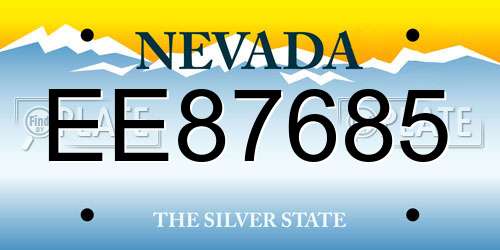 EE87685 Nevada License Plate