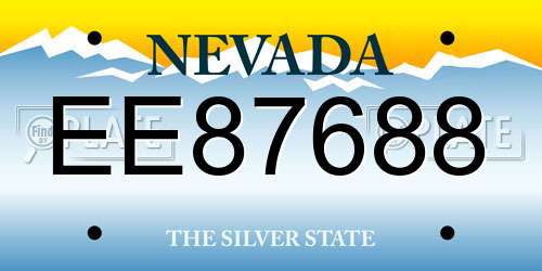EE87688 Nevada License Plate