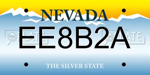 EE8B2A Nevada License Plate