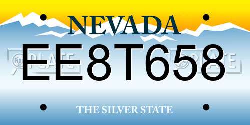 EE8T658 Nevada License Plate