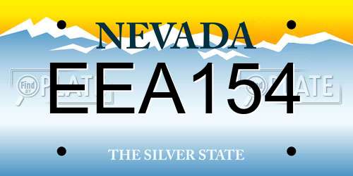 EEA154 Nevada License Plate