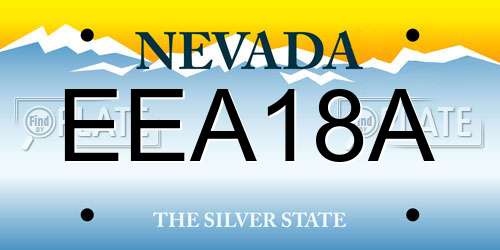 EEA18A Nevada License Plate