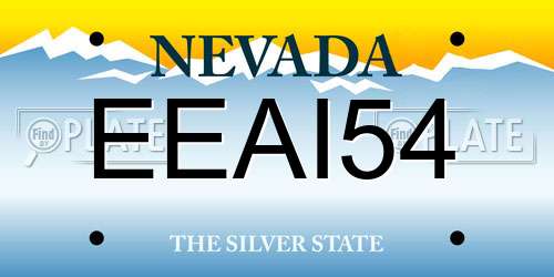 EEAI54 Nevada License Plate