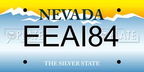 EEAI84 Nevada License Plate