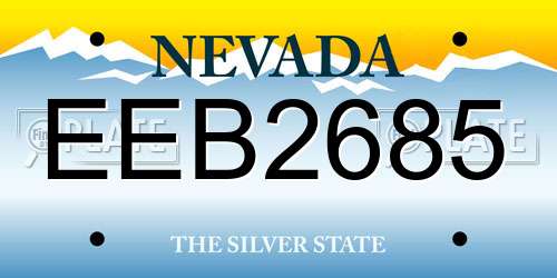 EEB2685 Nevada License Plate