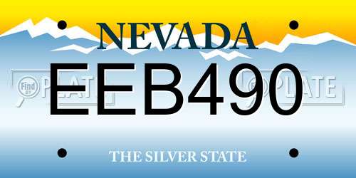 EEB490 Nevada License Plate