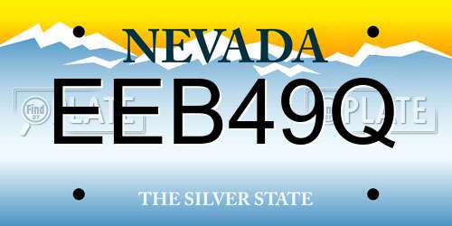 EEB49Q Nevada License Plate