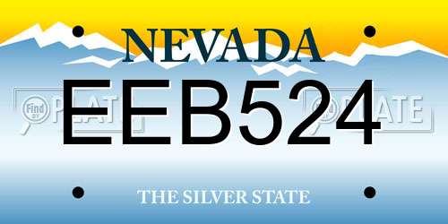 EEB524 Nevada License Plate