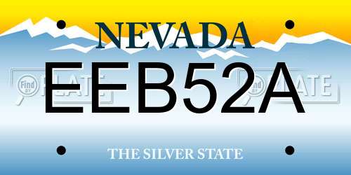 EEB52A Nevada License Plate