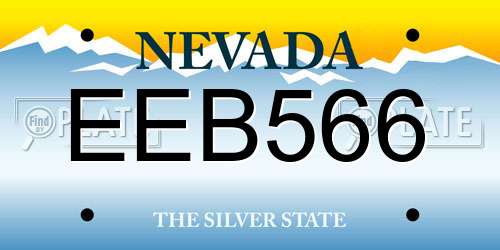 EEB566 Nevada License Plate