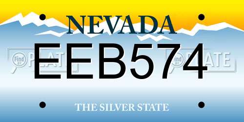 EEB574 Nevada License Plate