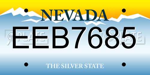EEB7685 Nevada License Plate