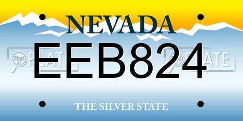 EEB824 Nevada License Plate