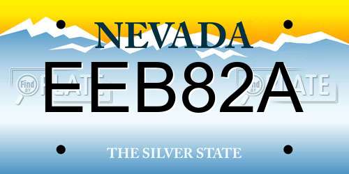 EEB82A Nevada License Plate
