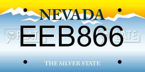 EEB866 Nevada License Plate