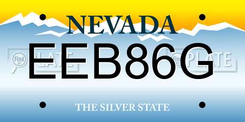 EEB86G Nevada License Plate