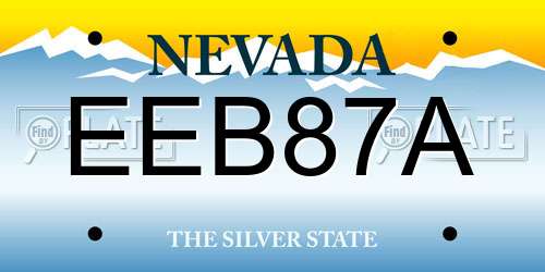 EEB87A Nevada License Plate