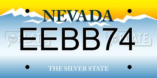 EEBB74 Nevada License Plate