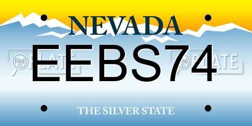 EEBS74 Nevada License Plate
