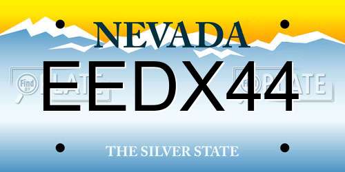 EEDX44 Nevada License Plate