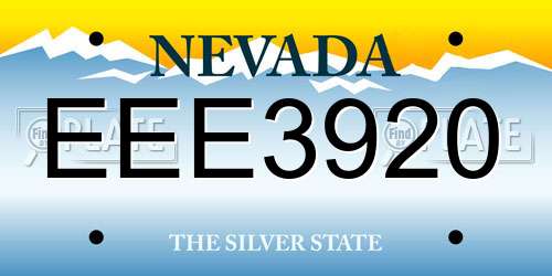 EEE3920 Nevada License Plate