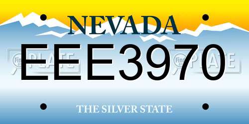 EEE3970 Nevada License Plate